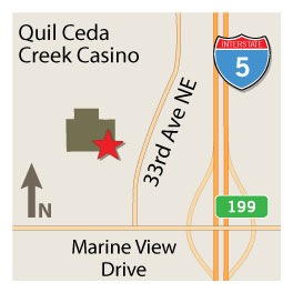 Location map for Tulalip Liquor and Smoke Shop – liquor, beer, tobacco, and more just off I-5 on Marine Drive, Exit 199 – featuring your favorite liquor and tobacco products