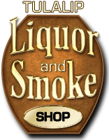 Logo for Tulalip Liquor and Smoke Shop – liquor, beer, tobacco, and more just off I-5 on Marine Drive, Exit 199